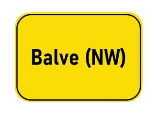 German yellow town entrance sign Balve NW

