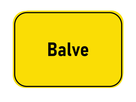 German Town Entrance Sign Balve, North Rhine-Westphalia