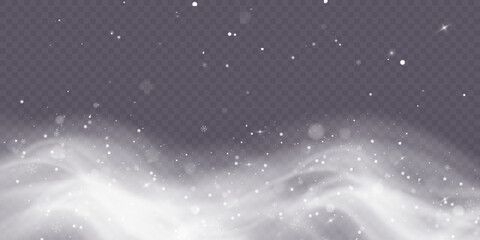Cold winter wind texture. Holiday vector blizzard. Christmas effect of a cold blizzard. Vector PNG - obrazy, fototapety, plakaty