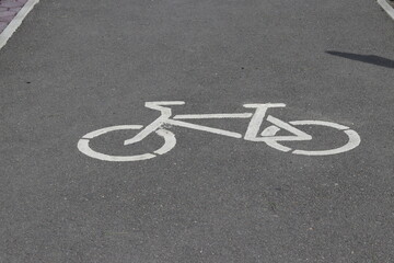 Fototapeta premium bicycle lane sign