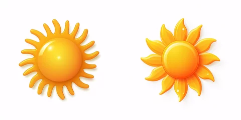 Fotobehang Sun icon set for weather design with realistic style..A realistic assortment of sun icons for weather design. © ckybe