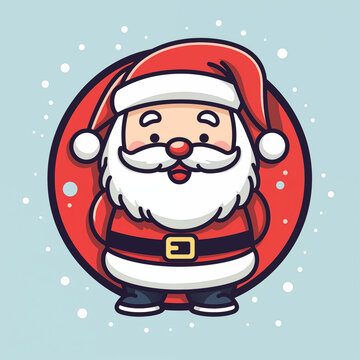 Weihnachtsmann, 2D - lustiger Santa Claus (Generative AI)