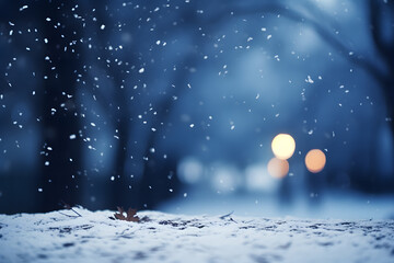 Fototapeta na wymiar Winter forest with snow and falling snowflakes. Christmas background.