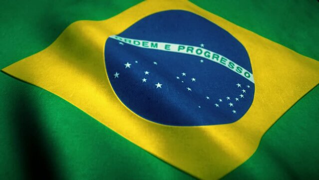 Brazilian flag waving in a loop mode. Perfect footage for any background or Led-wall. ProRes 4444, 16-bit.