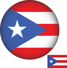 Puerto Rico Flag Round Shape