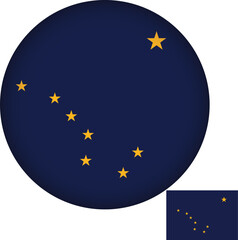  Alaska Flag Round Shape
