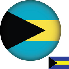 Bahamas Flag Round Shape