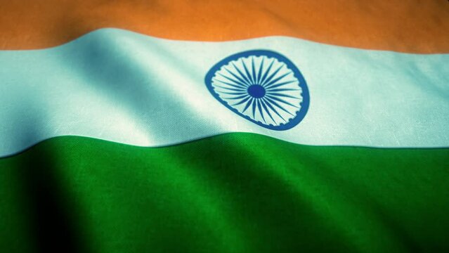 Indian flag waving in a loop mode. Perfect footage for any background or led-wall. Apple ProRes 4444, 16-bit. 