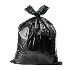 black garbage bag iisolated on transparent or white background