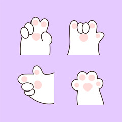 Set of cute kawaii cat paws