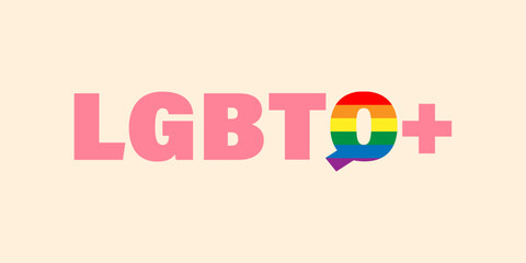 Rose and colorful LGBTQ+ logo