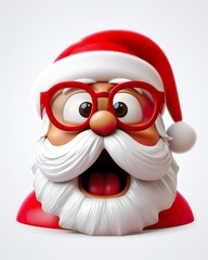 3D Abbildung von einem lustigen Santa Claus (Generative AI)