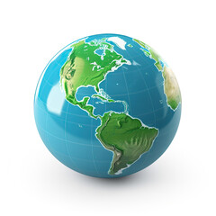 3d icon of globe  on the white background.
