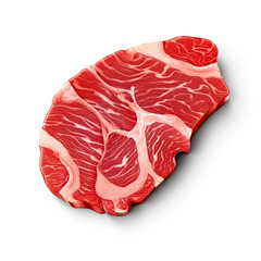 3d icon of  raw steak on the white background.
