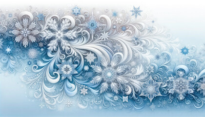 Fototapeta na wymiar Winter magical background with snowflakes. Abstract winter scene.