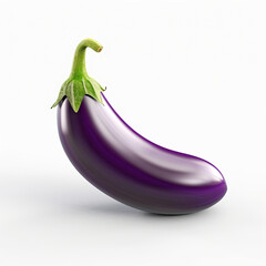 3d icon of eggplant on the white background.