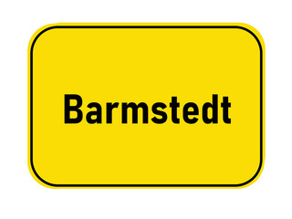 German yellow town entrance sign Barmstedt

