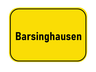 German yellow town entrance sign Barsinghausen

