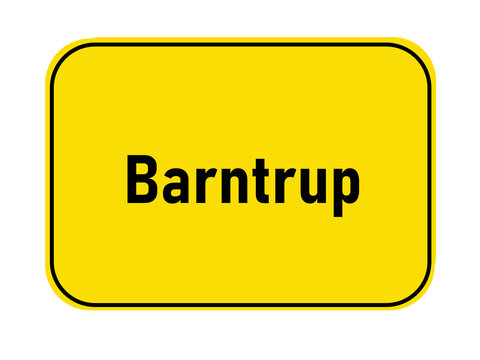German yellow town entrance sign Barntrup

