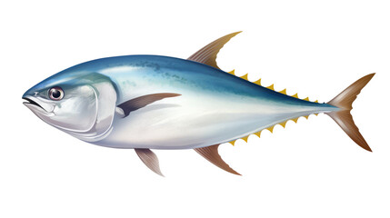 Fresh Tuna Fish Isolated on White Transparent Background - High-Quality Tuna Seafood for Culinary and Food Concepts.