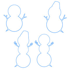 雪だるまのシルエット型の吹き出し