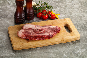 Raw beef chuck roll steak