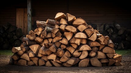 Naklejka premium stack of firewood