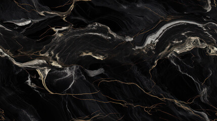 Fototapeta premium Luxurious Black Gray and Golden Marble Tile Backdrop: Ideal for Stylish Home Decor