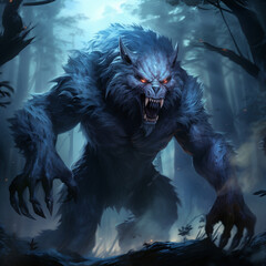 scary werewolf bat at night 