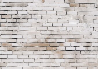 Obraz premium Old white brick wall background texture, wide panorama of masonry