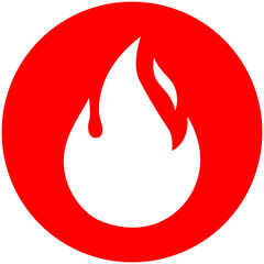 Icono de llama de fuego en fondo transparente - obrazy, fototapety, plakaty