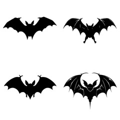 Naklejka premium halloween, bat, pumpkin, vector, illustration, night, silhouette, autumn, horror, cartoon, black, animal, holiday, dark, design, vampire, icon, spooky, scary, moon, orange, art, bats, symbol, fear