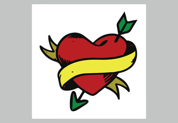 red-apple with a heart
