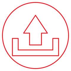red line aplod icon 2, upload, icon, vector, download, web, file, website, button, arrow, cloud, computer, technology, data, app, illustration, design, internet, document, sign, flat, interface