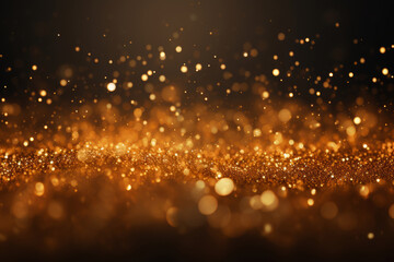 Fototapeta na wymiar Luxurious gold sparkling particles background. Generative AI