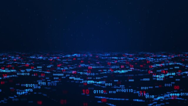 Digital dark random numbers abstract wave background