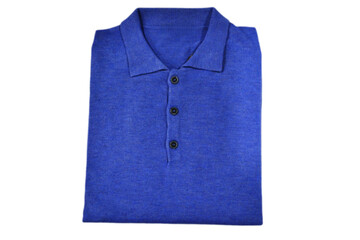 light blue polo-shirt of the wool with three buttons closure on the transparent bottom