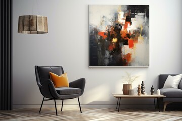 Contemporary abstract art with textured dark palette background, ideal for decoration and design. Generative AI