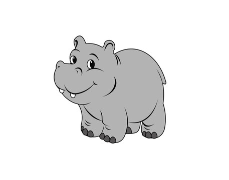 recommend clip art: Vector illustration of cartoon hippopotamus isolated on white background