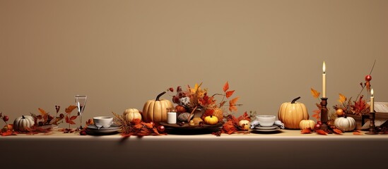Thanksgiving table with Artificial Intelligence illustrations