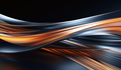 Dark and gold technology waves abstract background