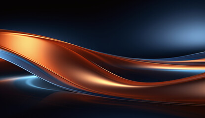 Dark and gold technology waves abstract background