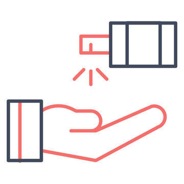 hand sanitizer dispenser dispensing red liquid clip art preview