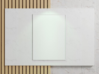 Picture frame on a wall frame. Blank Mockup