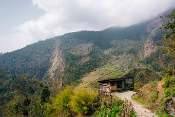 Nepalese village in the Himalayas