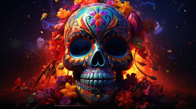 Day of dead, dia de los muertos, mexico festival, skull, dia de los muertos background