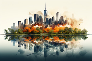 Painting of a City View