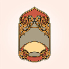 Art Nouveau legacy classic luxury frames vector illustrations for your work logo, merchandise t-shirt, stickers and label designs, poster, greeting cards advertising business company or brands.