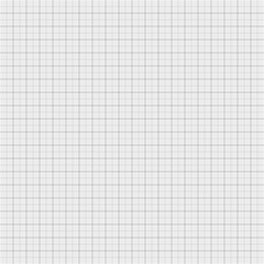 Sheet of graph paper with grid. Millimeter paper texture, geometric pattern. Gray lined blank for drawing, studying, technical engineering or scale measurement. Vector illustration