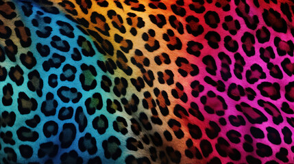 Fashionable Leopard Fur Texture with a Wild Multicolor Twist: Runway-Ready Style